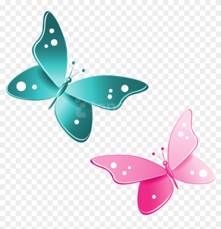 Free Png Download Blue And Pink Butterflies Clipart Butterfly
