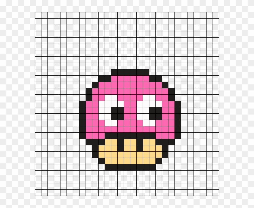 Pac Man Mushroom Perler Bead Pattern Pixel Art Champignon Mario Hd Png Download 610x610 Pngfind