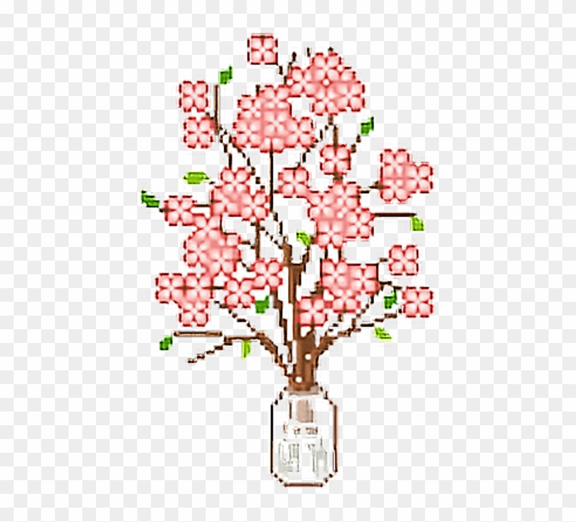 #tumblr #png #flowers #pixel #pink #cute #kawaii - Flower Pixel Art Png