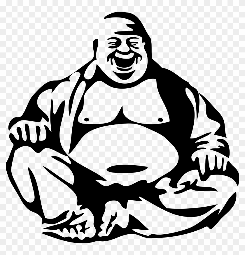 Big Image - Laughing Buddha Black And White, HD Png Download -  2400x2387(#221487) - PngFind