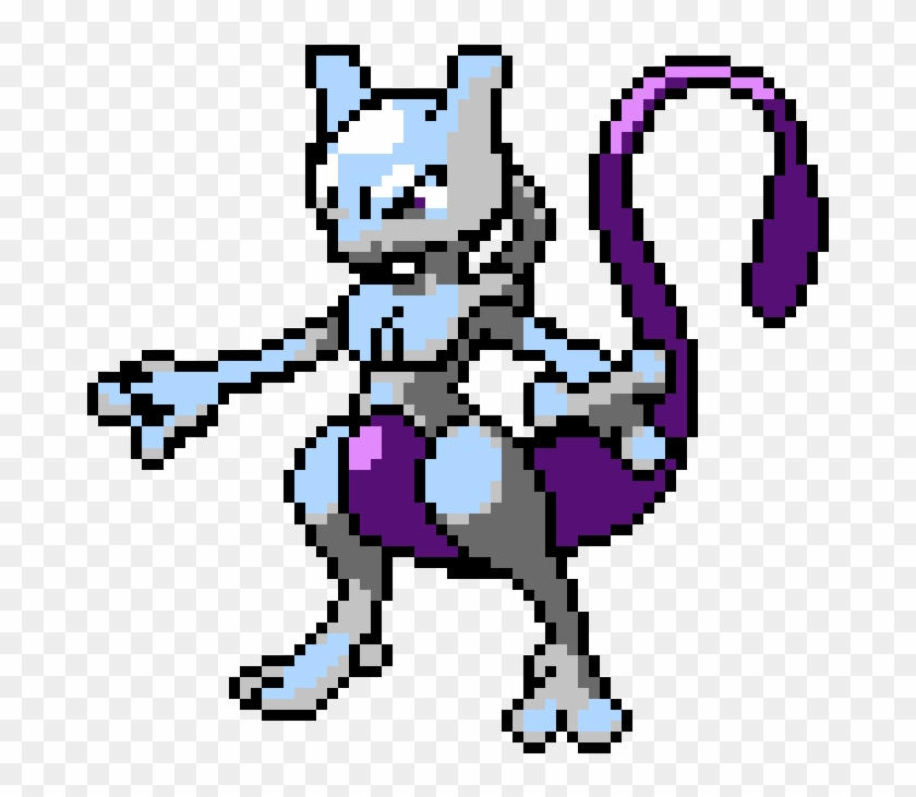 Mewtwo - Pokemon Pixel Art Mewtwo, HD Png Download(850x720) - PngFind.