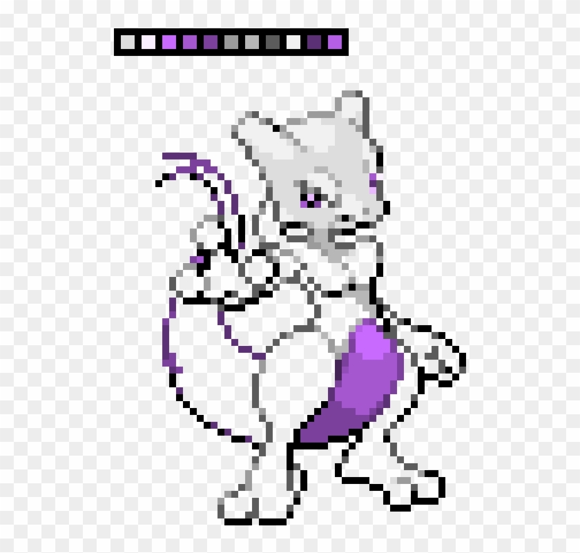 Mewtwo Mewtwo Pixel Art Grid Minecraft Hd Png Download 810x0 Pngfind