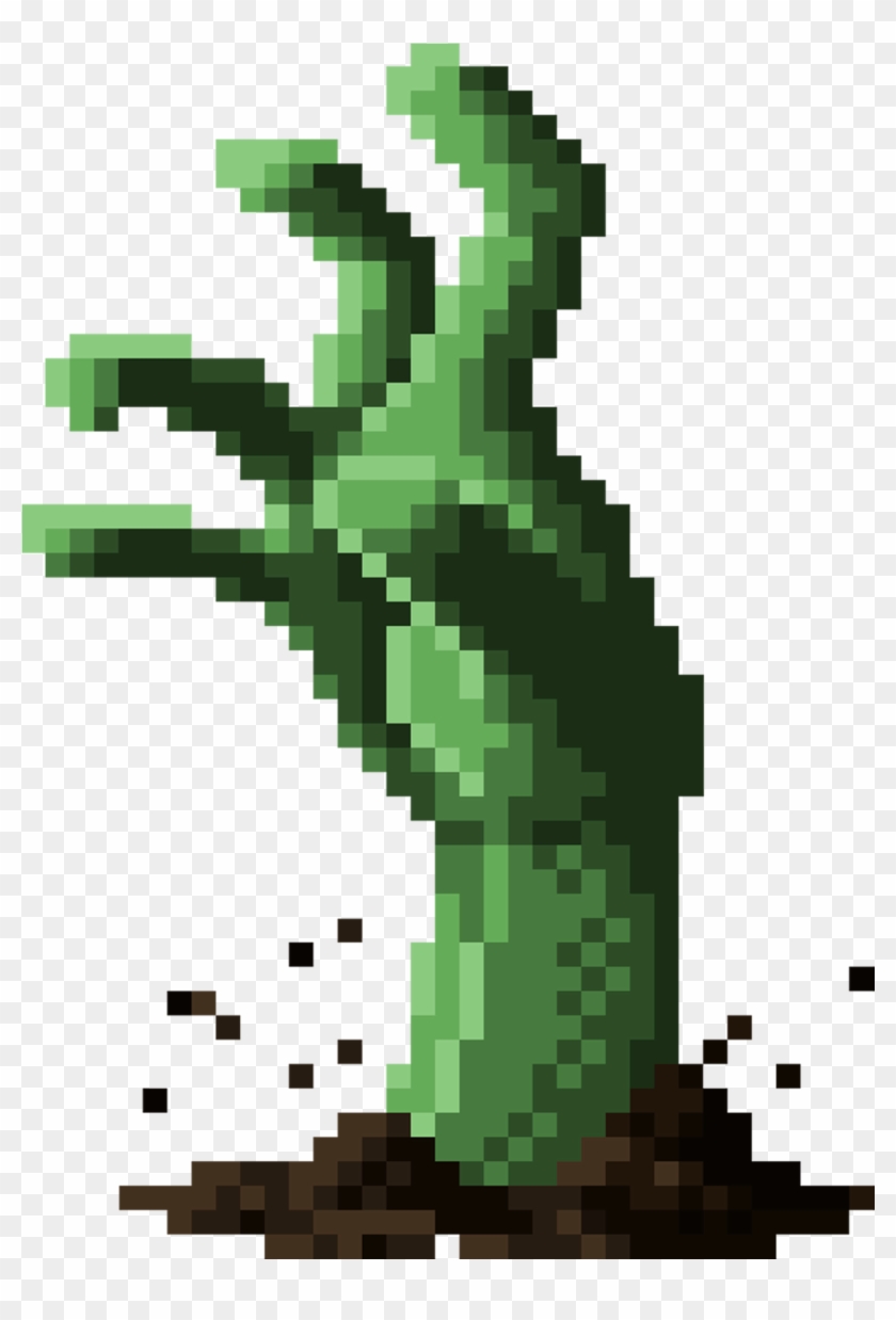 Pixel Zombie Art - Zombie Hand Pixel Art, HD Png Download - 2400x3200