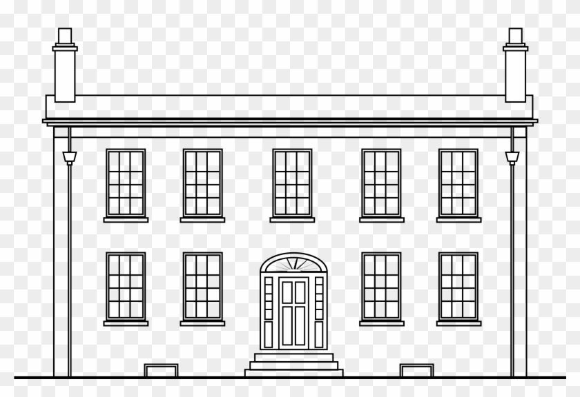 big house clipart black and white