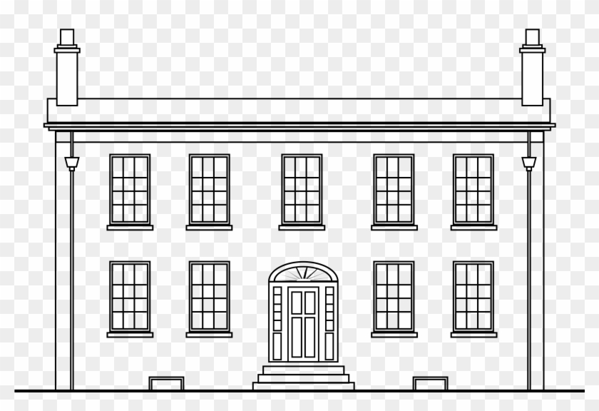 mansion clipart black and white