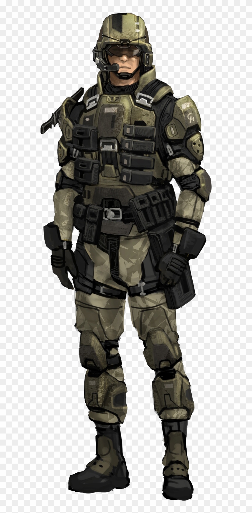 Halo 3 Unsc Marine, HD Png Download - 602x1214(#2211931) - PngFind