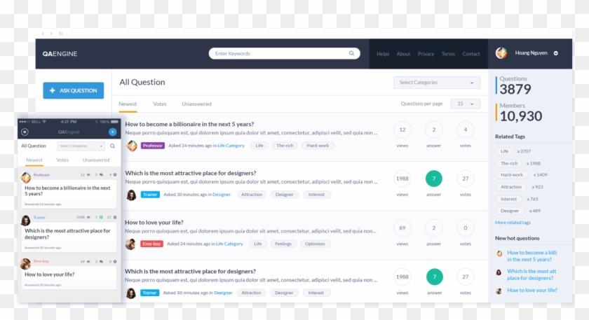 Question And Answer Wordpress Theme Qaengine With Quick - Community ...