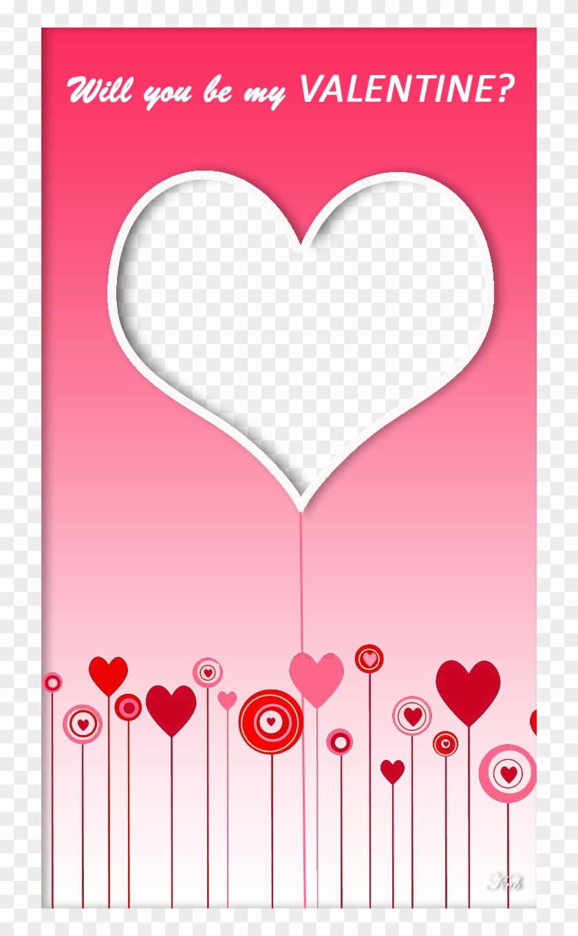 Pink Valentine Frame With Hearts - Heart, HD Png Download - 720x1280 ...