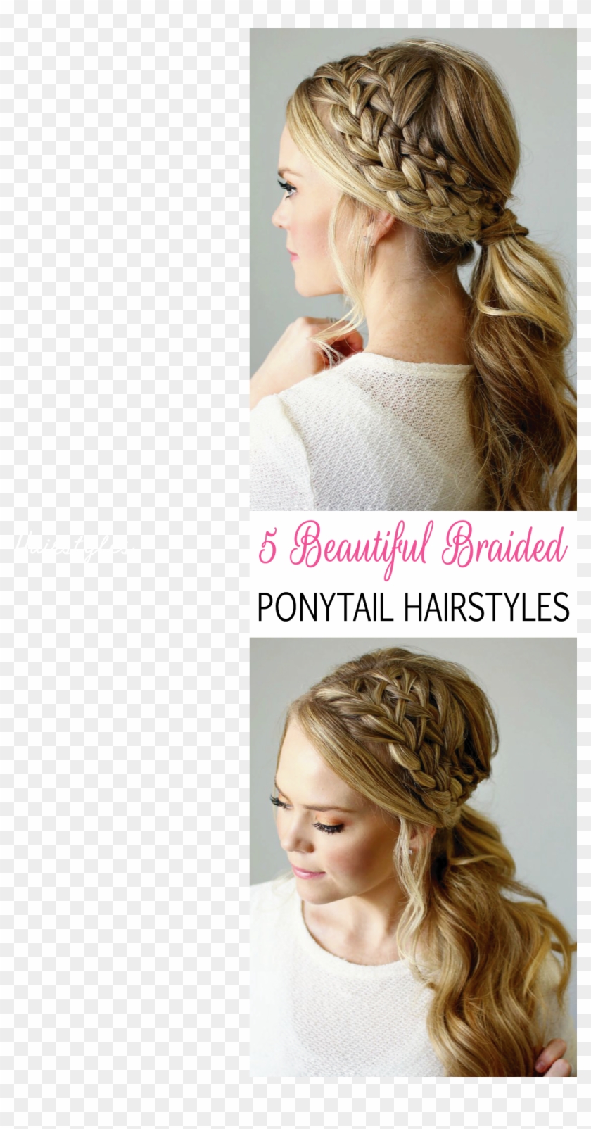 Here You Will Find Some Amazing Braided Ponytail Hairstyles, - Peinados De  Cola Baja Con Trenza, HD Png Download - 1117x2081(#2269606) - PngFind
