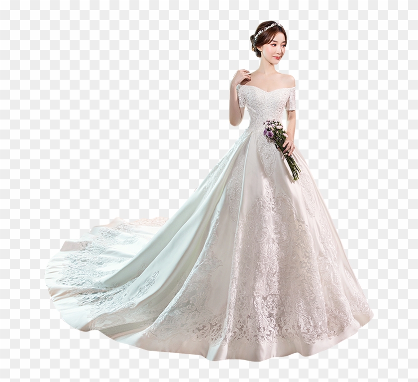 Wedding Dress 2018 New Word Shoulder Korean Fashion Korean Satin Wedding Dresses HD Png Download 800x800 2271128 PngFind