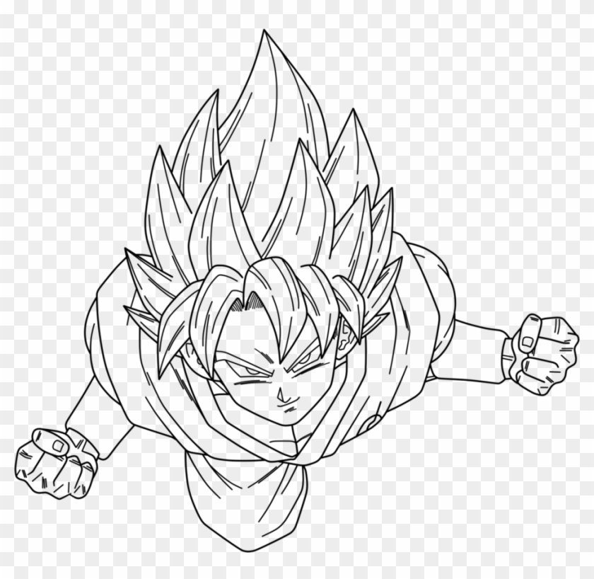 Goku Super Saiyan Coloring Pages With Son God By Dark - Goku Super Saiyan  Draw, HD Png Download - 928x860(#238318) - PngFind