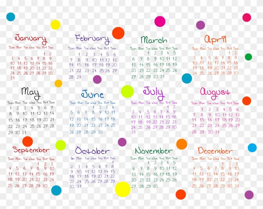 Transparent Colorful 16 Calendar Png Image 12 Calendar Png Download 6393x4797 Pngfind