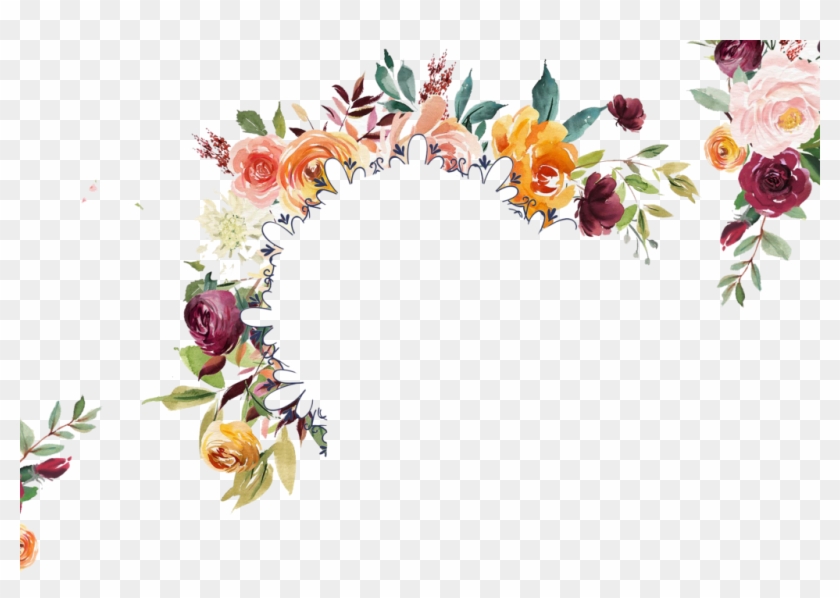 Free Frame With Watercolor Pink Magnolia Png Transparent
