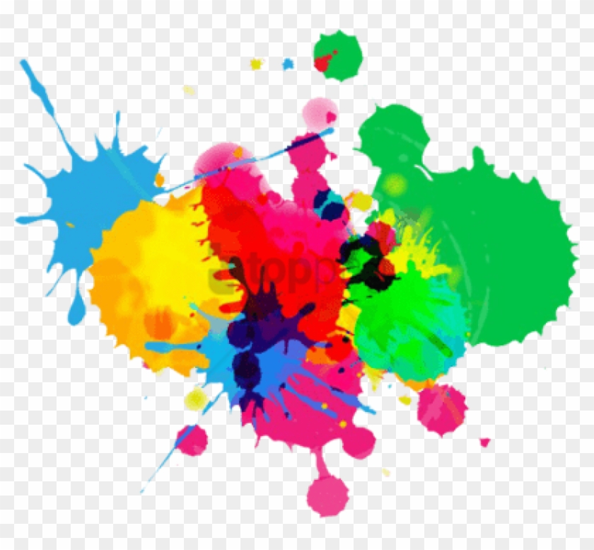 Color Png Transparent - Paint Splatter Rainbow PNG Image With