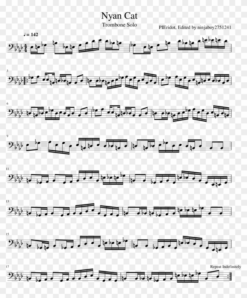 Nyan Cat Trombone Solo Sheet Music For Trombone Download Timmy