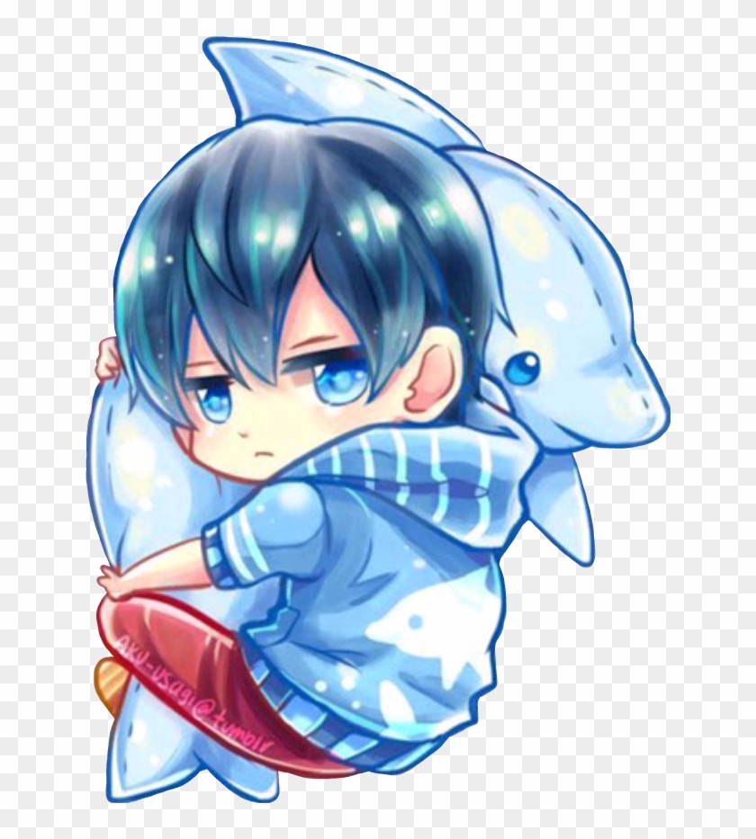 Anime Boy Cute Shark Adorable Babyshark Kawaii Png - Free Anime Chibi,  Transparent Png - 650x853(#2357134) - PngFind