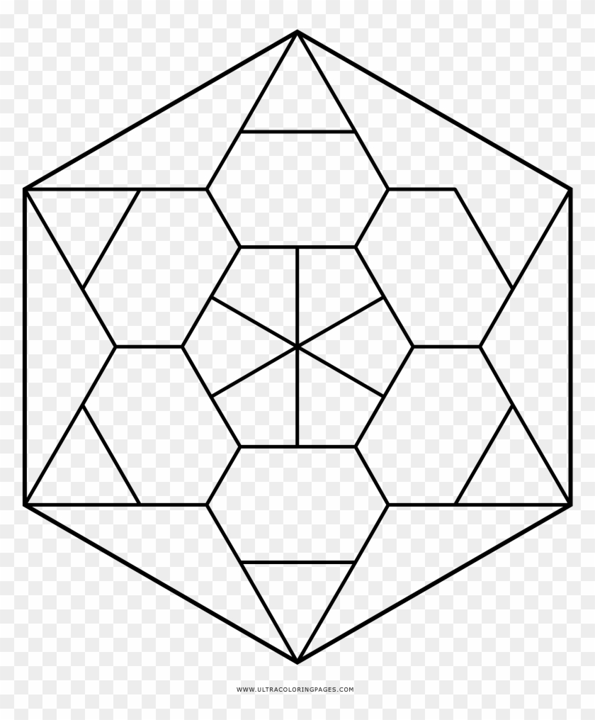 Hexagon Pattern Coloring Page Line Art HD Png Download 1000x1000