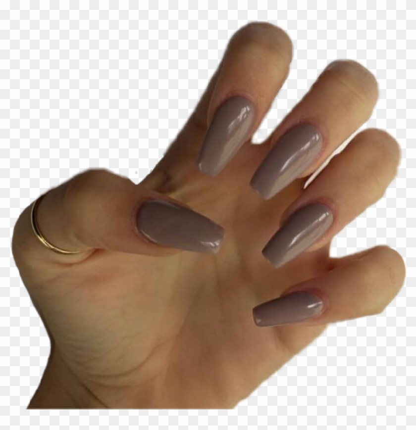 aesthetic #nails - Mauve Grey Acrylic Nails, HD Png Download -  1024x1024(#2359995) - PngFind