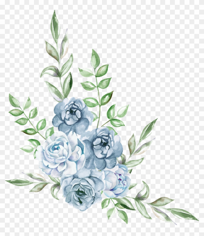 Freetoedit Ftestickers Watercolor Blue Rose Cluster Flower Png Watercolor Blue Transparent Png 1024x1140 Pngfind