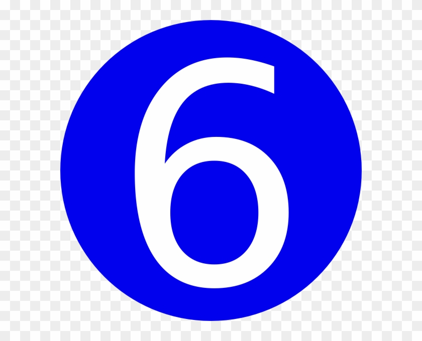 Blue, Rounded,with Number 6 Clip Art - Number 6 Clipart, HD Png