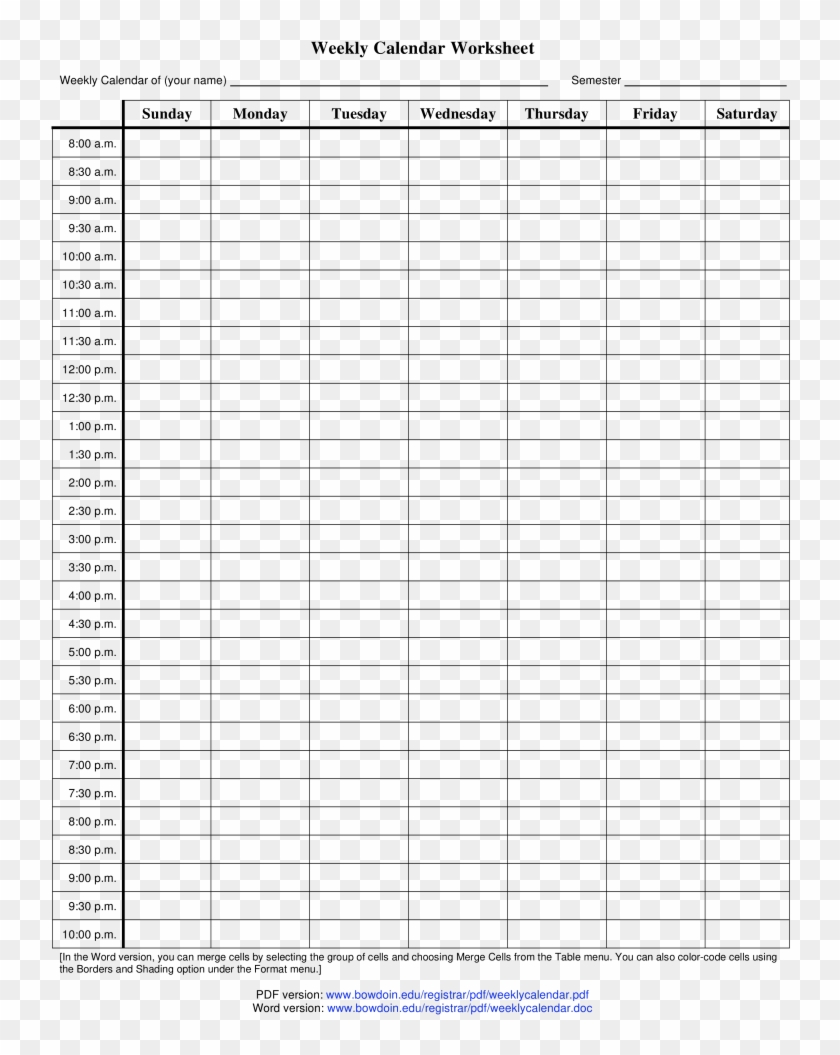 Blank Calendar Weekly Printable Template Calendar