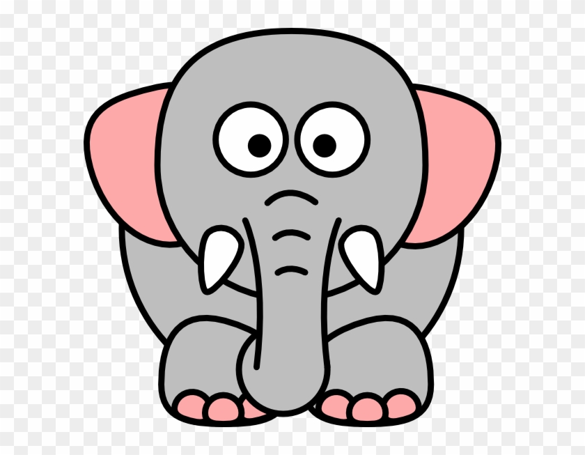 How To Set Use Cartoon Elephant Grey Pink Svg Vector - Cartoon Of Elephant,  HD Png Download - 600x573(#2443222) - PngFind
