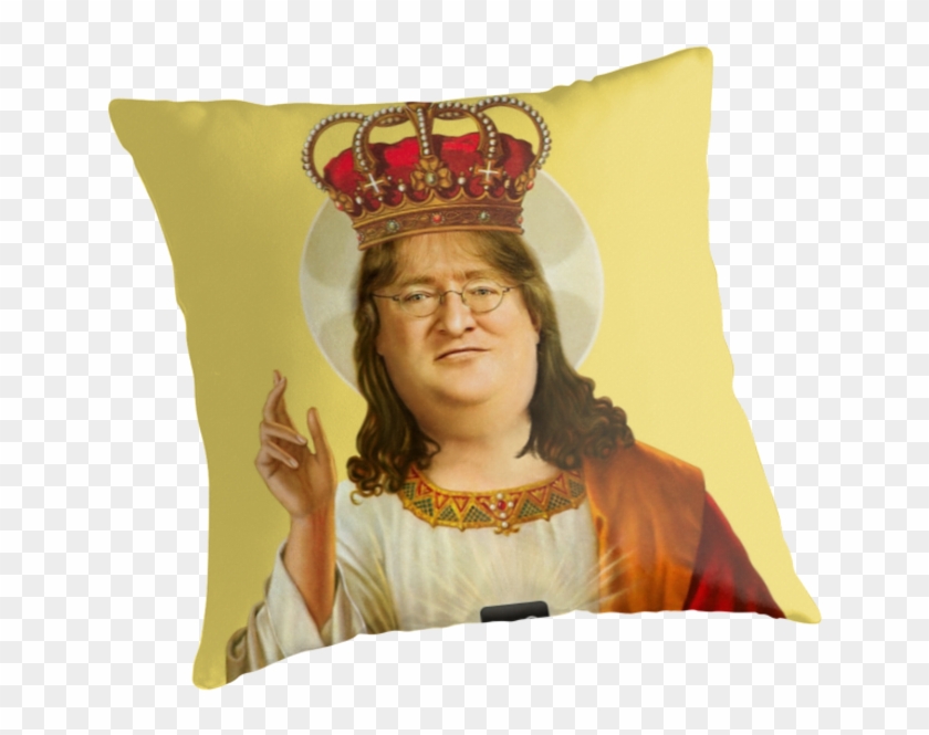 Gabe Newell Pillow - Jesus Gabe, HD Png Download - 649x585(#2453530) -  PngFind