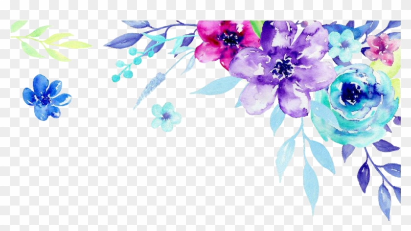 Corner Clipart Watercolor - Flower Watercolor Corner Png, Transparent