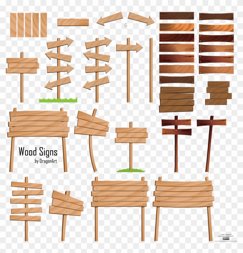 Com Free Vector Wood Signs Vector Set - Wooden Road Sign Vector, HD Png ...