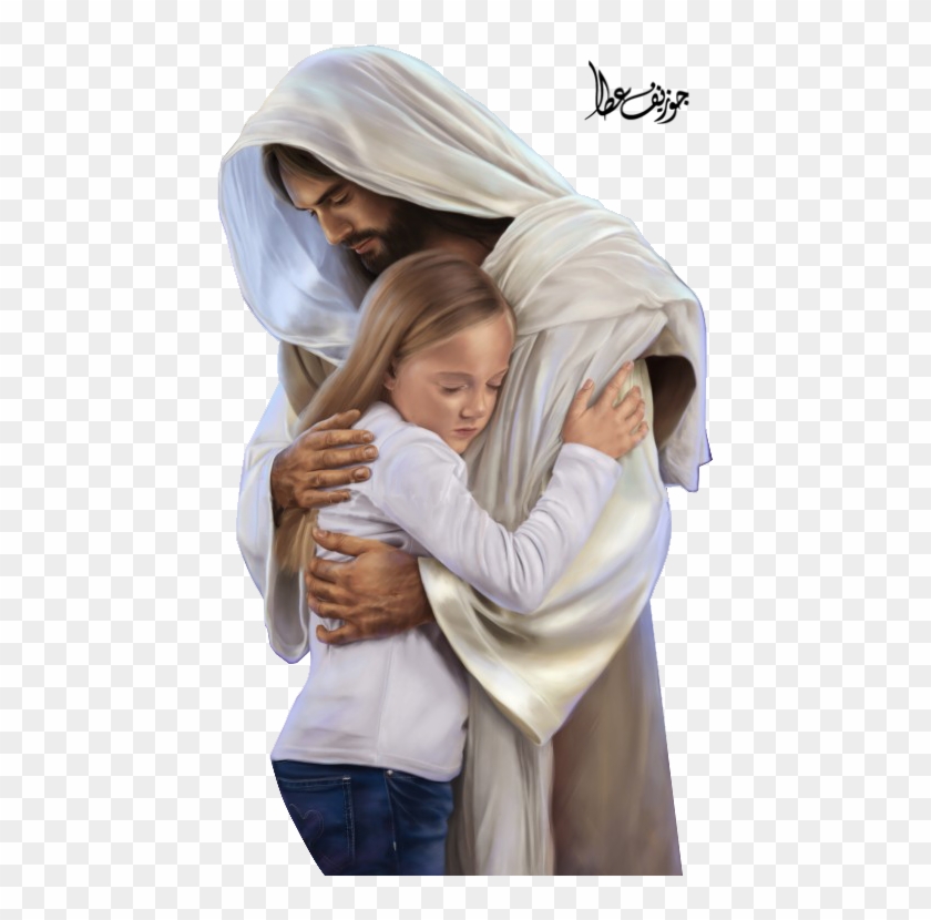 Picture Of Christ Hugging A Girl - Jesus Hugging, HD Png Download ...