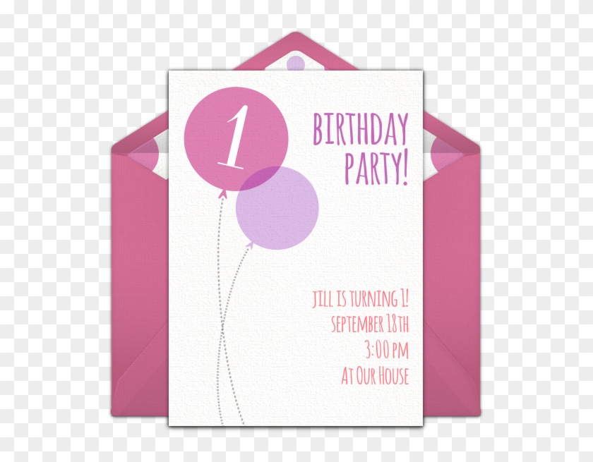 Pink Milestone First Birthday Online Invitation - 1st Birthday Digital  Birthday Invitation Card, HD Png Download - 650x650(#2511202) - PngFind