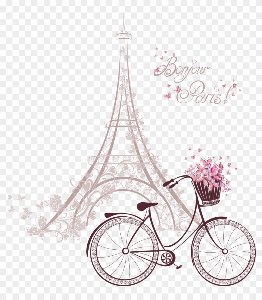 Bicycle Clipart Bike Paris - Torre De Paris Dibujo Animado, HD Png Download  - 1550x1692(#2531635) - PngFind