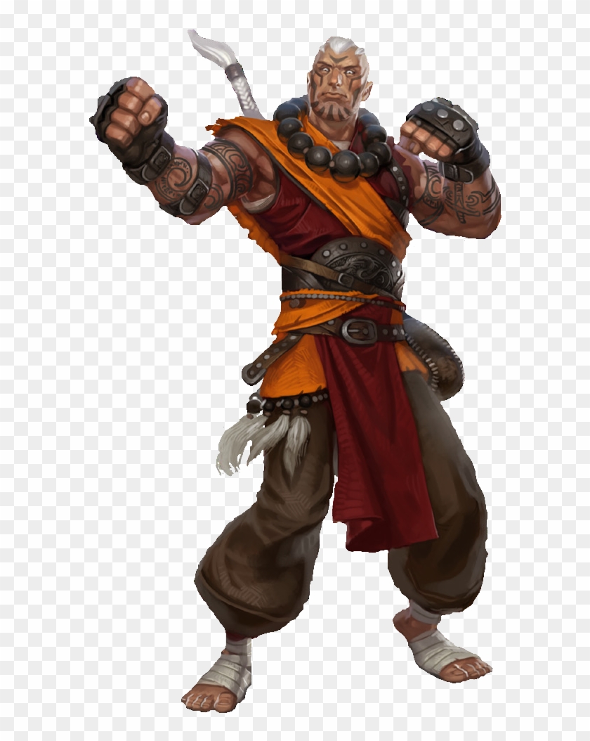 Sun Soul Monk 5e Transparent Background - D&d Male Half Orc Monk ...