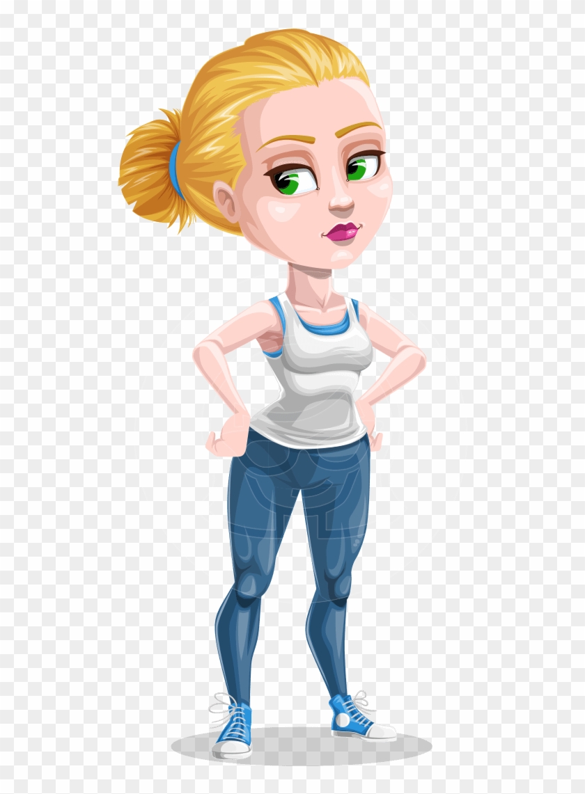 Bodybuilder Vector Angry - Fitness Lady Cartoon, HD Png Download -  957x1060(#2552584) - PngFind