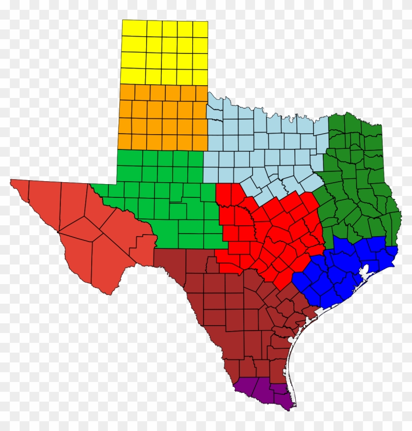 Texas Map with Austin's Colony