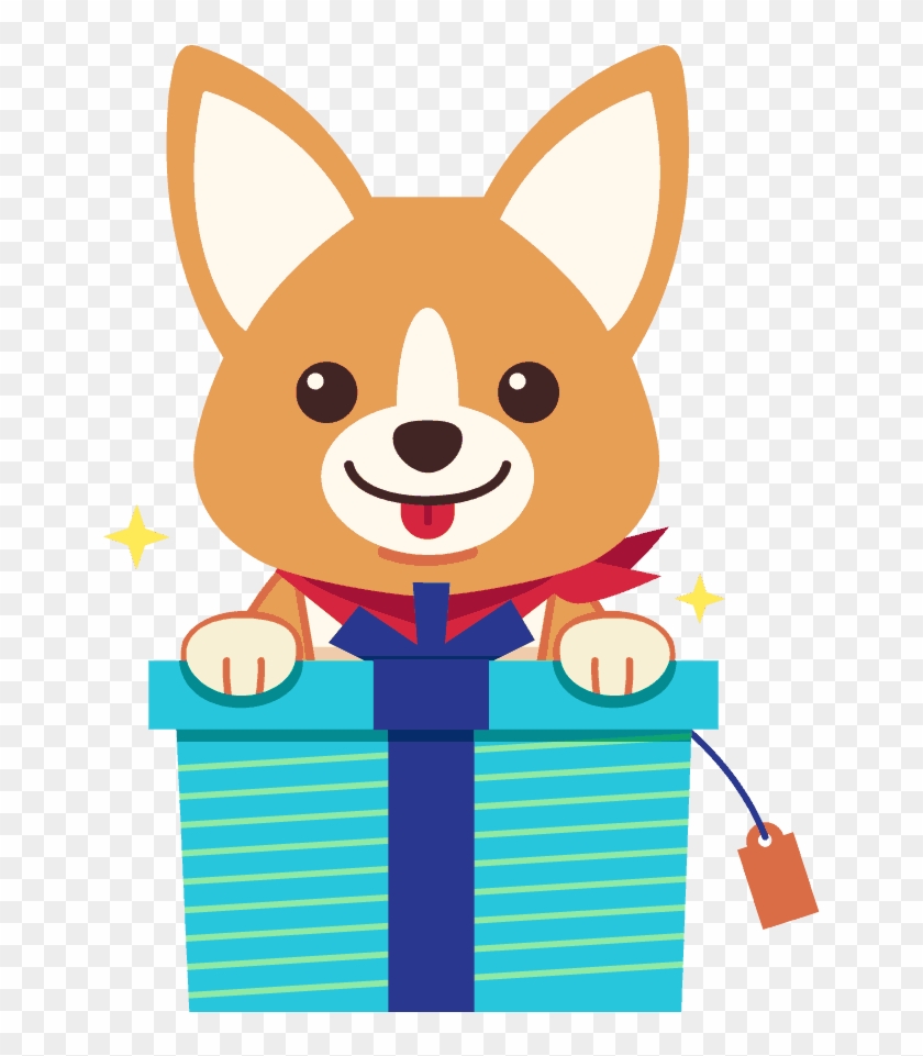 Corgi With A Gift - Thank You Cartoon Dog, HD Png Download -  653x881(#261909) - PngFind