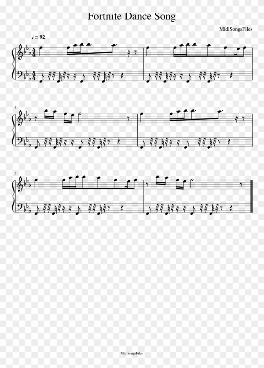 Fortnite Dance Song Piano Tutorial Fortnite Dance Sheet Music Hd Png Download 850x1100 263775 Pngfind - emote dances default fortnite dances roblox