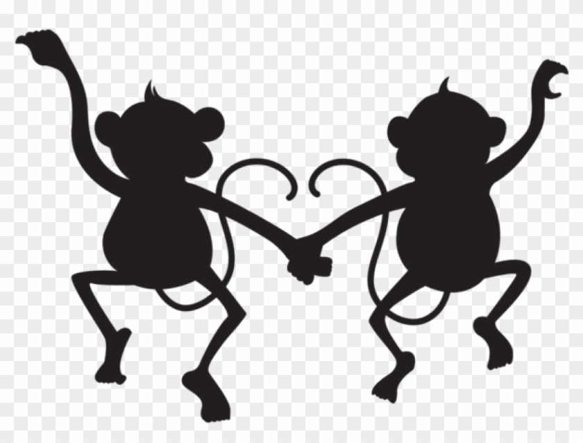 Free Png Cute Monkeys Silhouette Png Monkey Silhouette Clip Art Transparent Png 850x604 269623 Pngfind