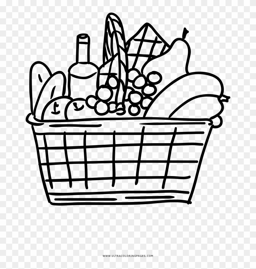 Download Picnic Basket Coloring Page - Canasta De Compras Para ...