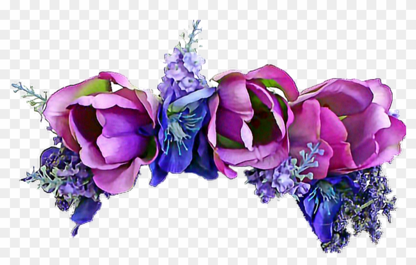 ftestickers #flowers #floralarrangement #flowercrown - Purple Flower Crown  Transparent Background, HD Png Download - 1024x604(#2607945) - PngFind