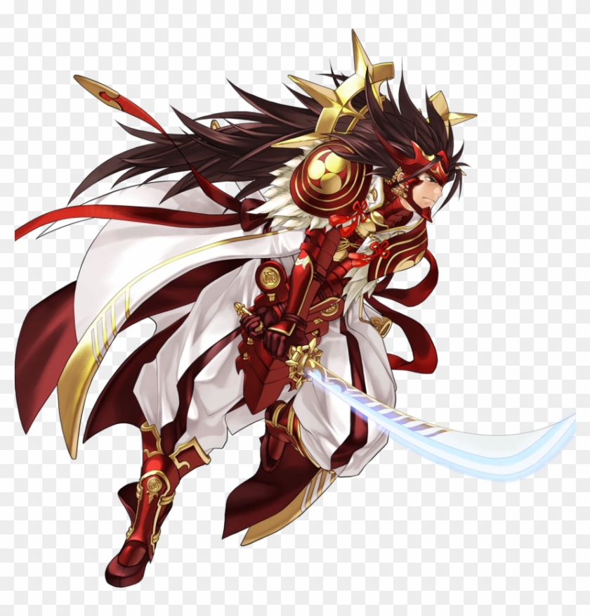 Safebooru Boy Armor Attack Brown Eyes Brown Hair Feathers - Fire Emblem  Heroes Ryoma Special, HD Png Download - 850x969(#2621245) - PngFind