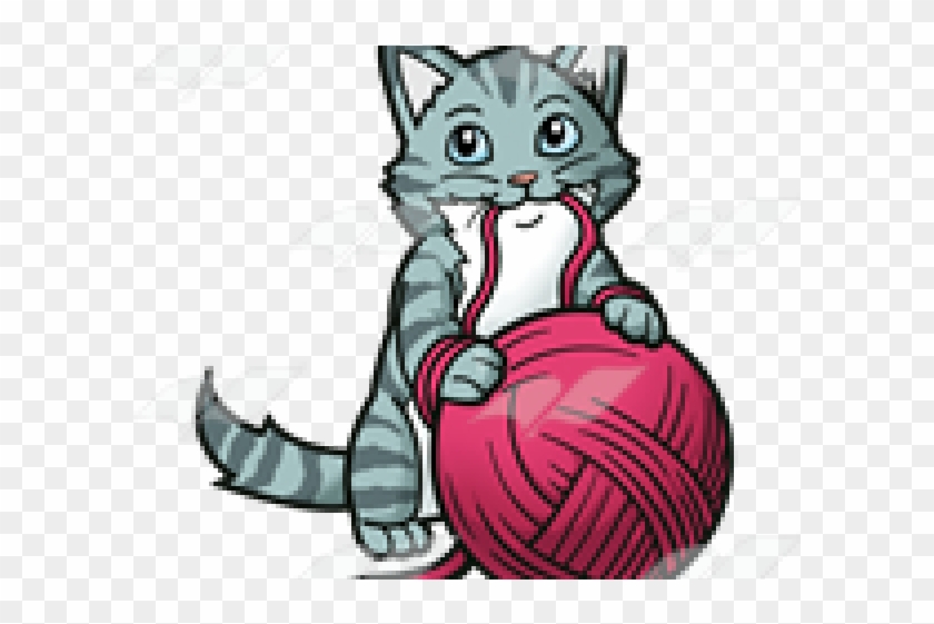 Kittens Clipart Ball Yarn - Cartoon, HD Png Download - 640x480(#2629695) -  PngFind