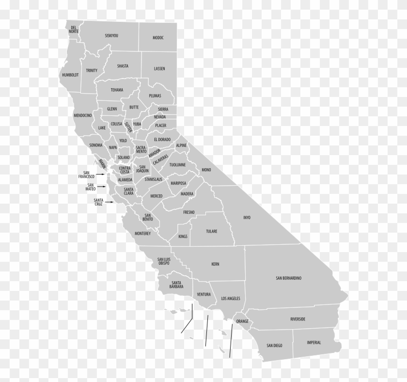 An Enlargeable Map Of The 58 Counties Of The State - California County ...