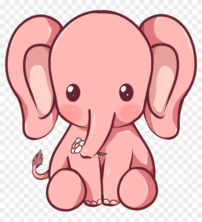 Coloring Page Elephant Kawaii - Animal Coloring