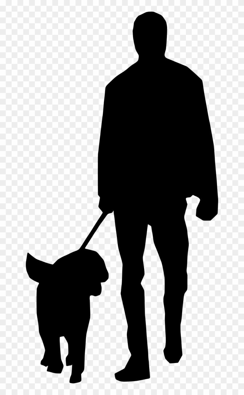 Vector Graphics,free Pictures, Free - Man And Dog Silhouette, HD Png  Download - 662x1280(#2671266) - PngFind