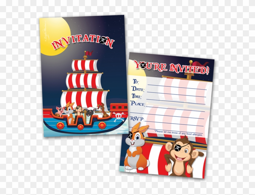 20 Kids Party Invitation Cards Animal Pirates Themed - Cartoon, HD Png Download - 600x600(#2674984) - PngFind 20 Kids Party Invitation Cards Animal Pirates Themed - Cartoon, HD Png Download - 600x600(#2674984) - PngFind