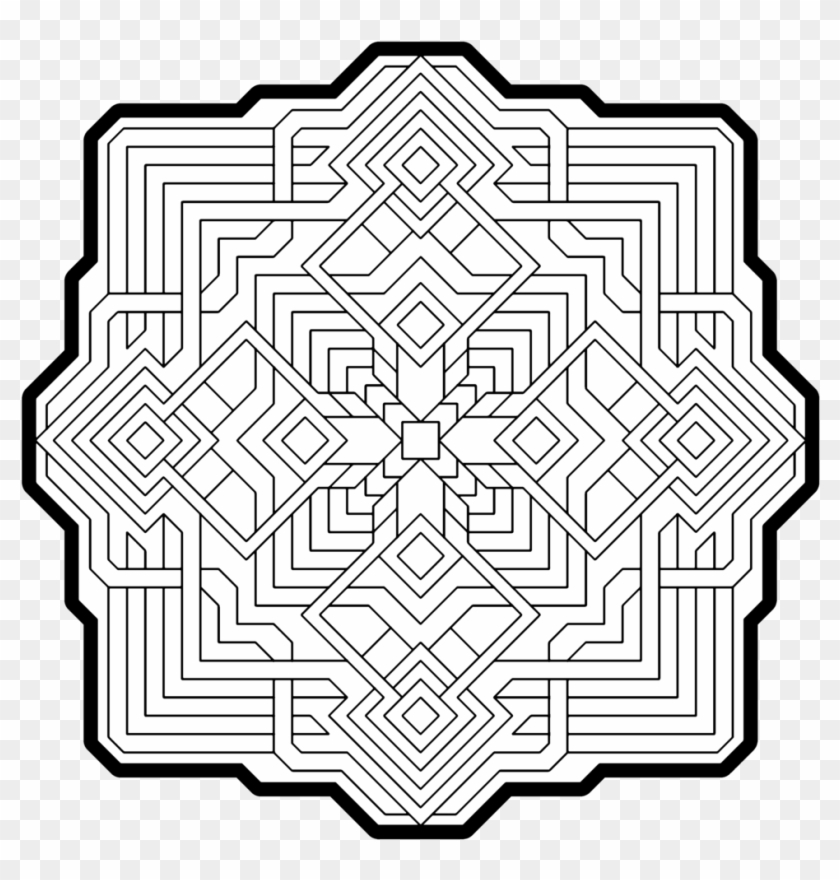 Geometric Pattern Coloring Pages For Adults Photo - Mandala Passo A