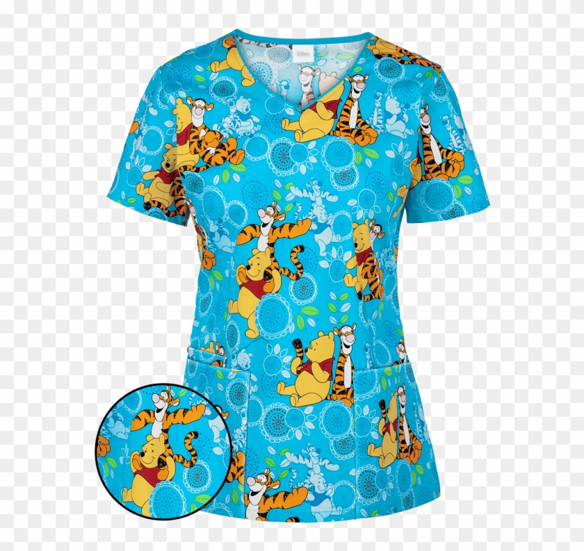 disney print scrub tops