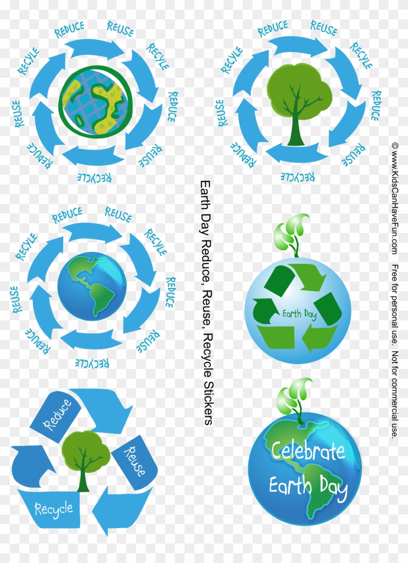 Reduce, Reuse, Recycle Earth Day Stickers Http - Earth Day Stickers, HD ...