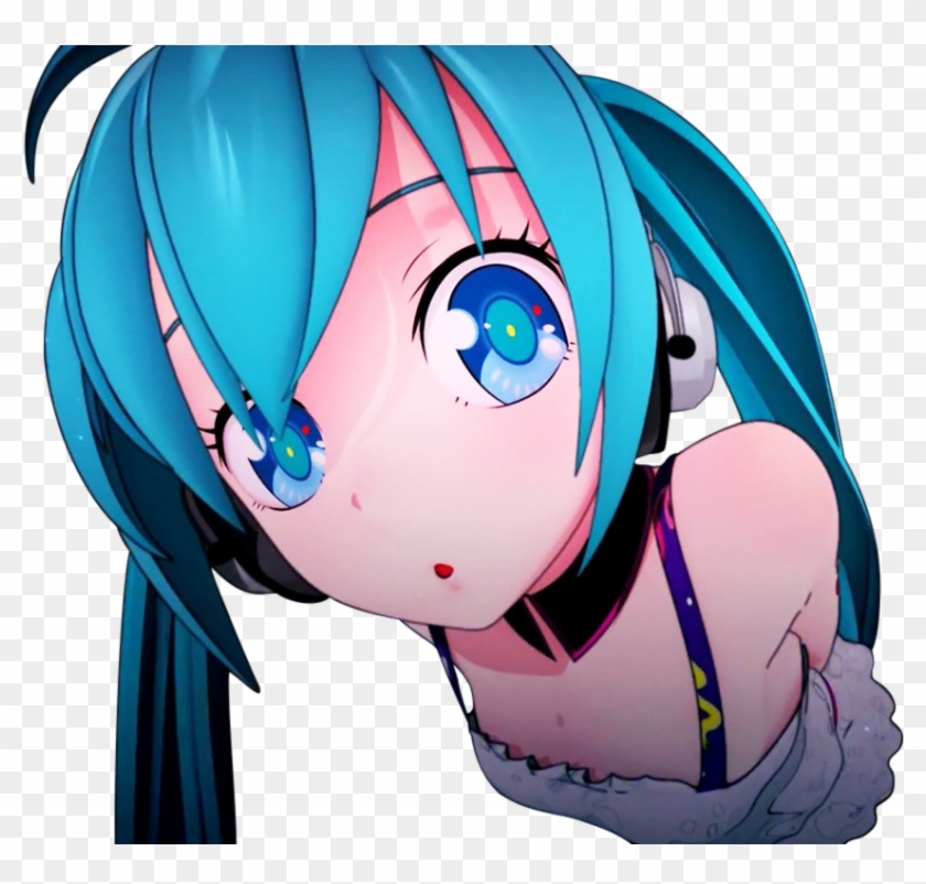 Hatsune Miku - Blue Haired Anime Girl With Headphones, HD Png Download -  1366x768(#273707) - PngFind